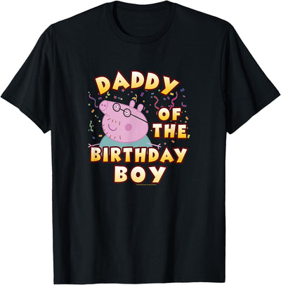 Daddy of The Birthday Boy Confetti Logo T-Shirt