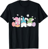 Gnomes with Bunny Ears and Easter Eggs Rabbit T-Shirt in Black
