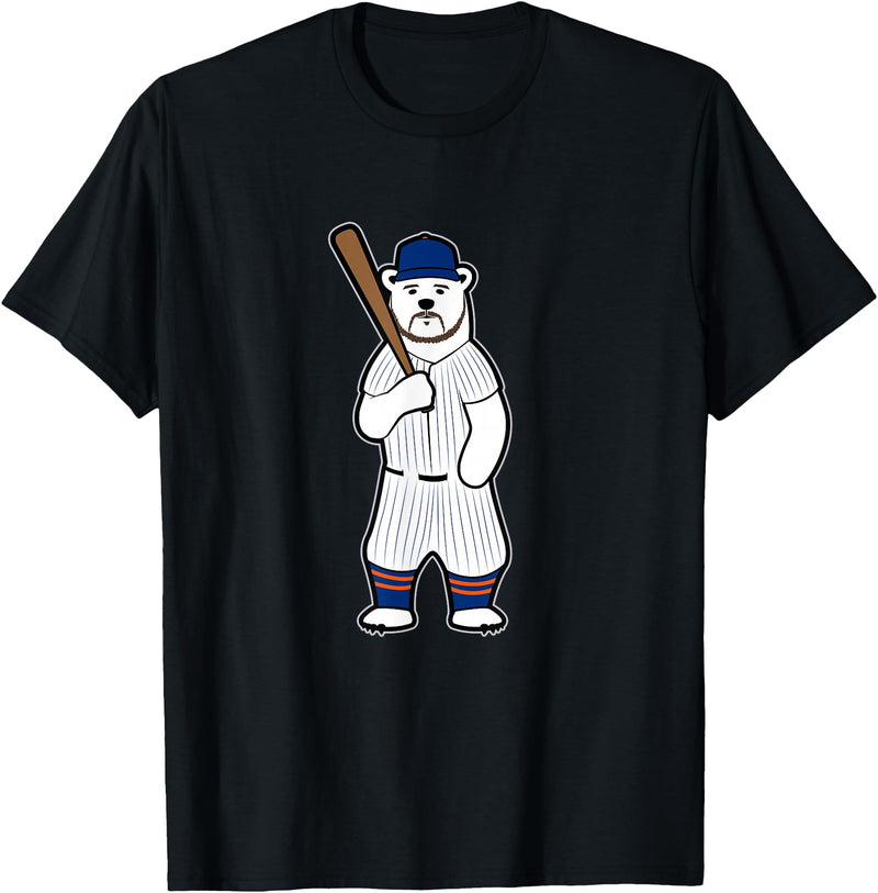 GrafixJoker Baseball Polar Bear Pete T-Shirt - Black