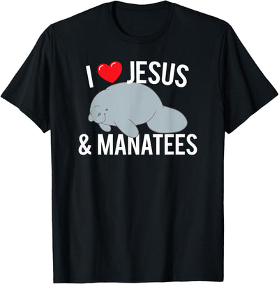 Cow I Love Jesus and Manatees Cute Christian Manatee T-Shirt