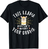 Cute Llama And Alpaca Animal Design Ideas Dieses Lama Wanna dein Drama nicht T-Shirt - Black