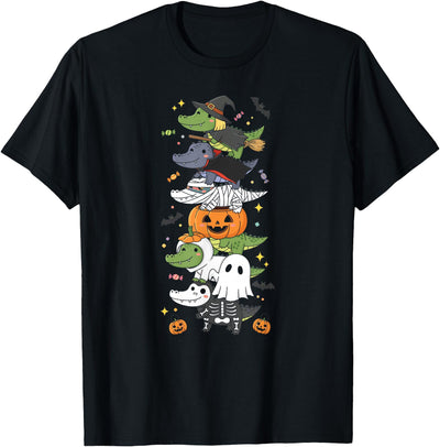 Alligator Lovers Halloween Skeleton Mummy Outfits Alligator Witch Vampire Ghost Halloween Kids Mens Womens T-Shirt