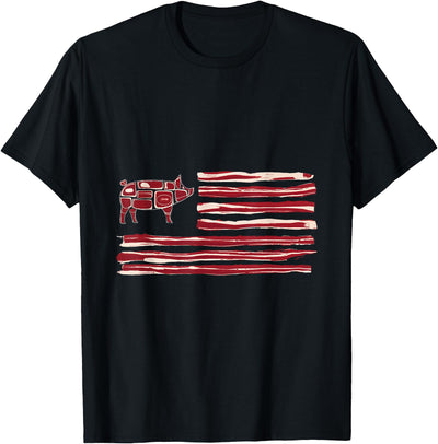 Bacon Flag Pig American Patriot Cooking Grill T-Shirt
