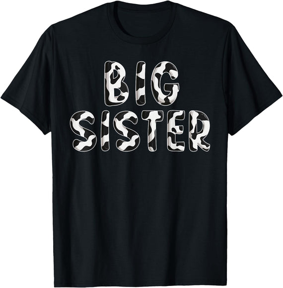 Cow Pattern Print Family Matching Birthday Shirts Cow Big Sister Birthday Family Matching Mothers Day Boy Girl T-Shirt -