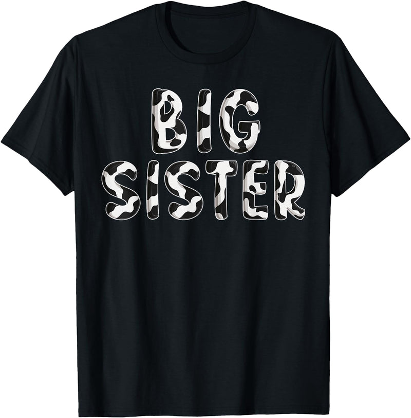 Cow Pattern Print Family Matching Birthday Shirts Cow Big Sister Birthday Family Matching Mothers Day Boy Girl T-Shirt -