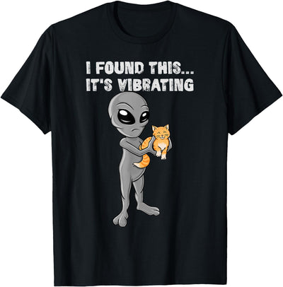 T-Shirts by Irregulariteez I Found This - It's Vibrating - Cat & Alien T-Shirt
