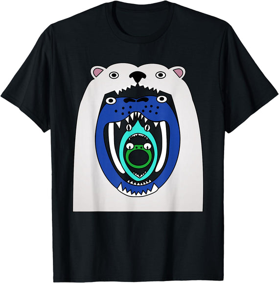 Cute designs for kids Polar Bear Food Chain Funny Kids T-Shirt T-Shirt - Black
