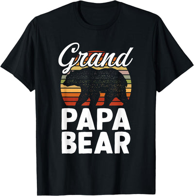 Fun Grandpa Animal Sunset Graphic - Grandpapa Bear T-Shirt