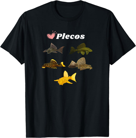 Aquarium Fish Pleco Lovers Tees Pleco Plecostamus Algae Eater Aquarium Fish Tanks Pleco Love T-Shirt - As Pictured
