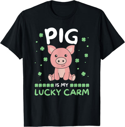 Pig Is My Lucky Carm Shamrock St. Patrick's Day Pig T-Shirt