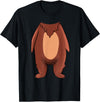 The Easy Costume Idea Shop Bear Halloween Costume Shirt - Brown Grizzly Bear T-Shirt - Black