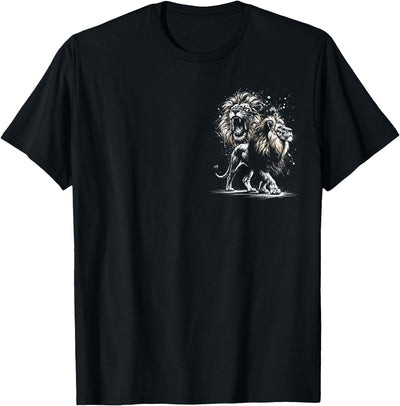 Lion majestic and proud in artistic style on chest T-Shirt
