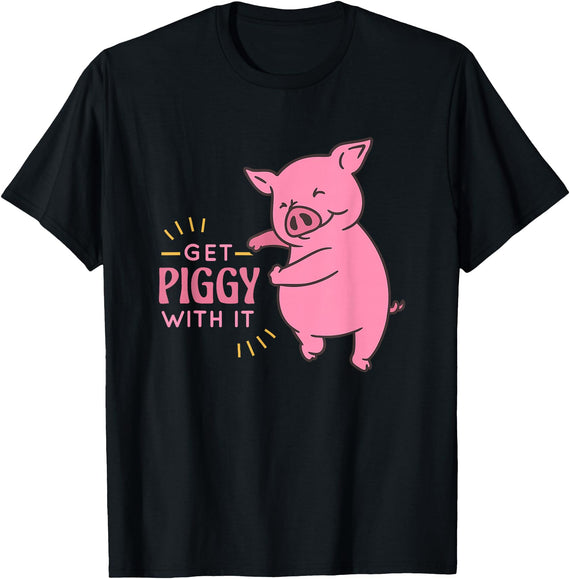 Cute Animal Pigs Clothing For Children And Adults Funny and Cute Pig Saying for Kids and Adults T-Shirt - Black