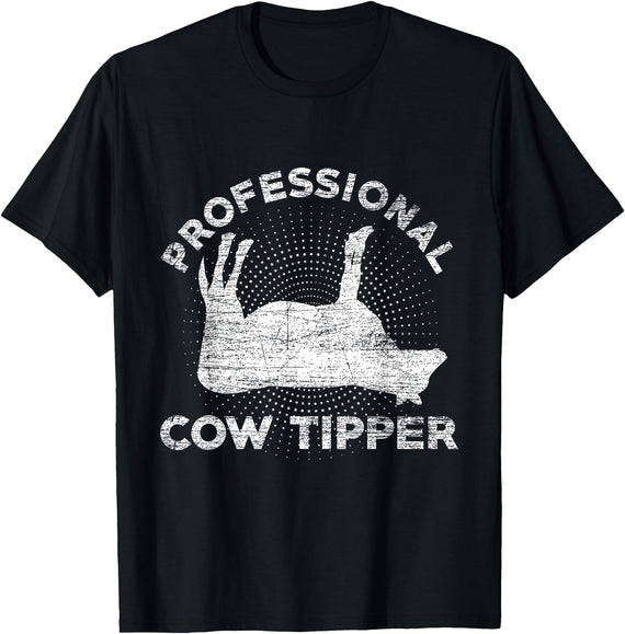 Animal Tee & Gift Idea Cow Tipper T-Shirt - Black