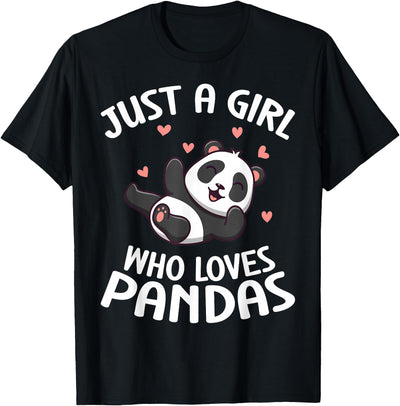Panda Lover Cute Kids Just A Girl Who Loves Pandas T-Shirt