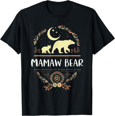 Mamaw Bear Floral Matching Family Funny Grandma Bear Boho T-Shirt