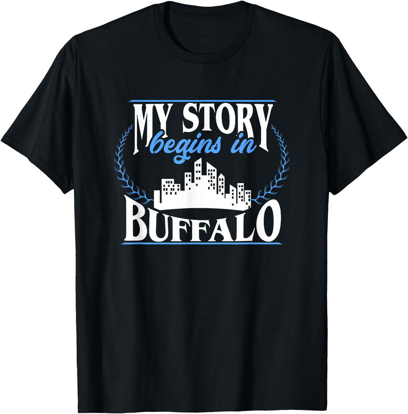 City Designs by Dennex Born in Buffalo T-Shirt - Black
