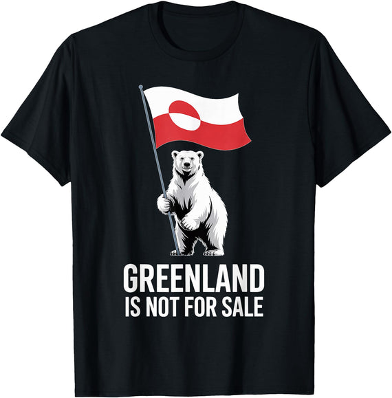 Arctic Polar Bear Greenland Protest Greenland is Not for Sale Arctic Polar Bear T-Shirt - Black