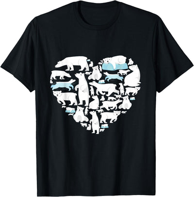 Polar beart lover heart gifts idea kids boys girls Polar Bear Lover Polar Bear Heart Valentine Gift Men Women T-Shirt