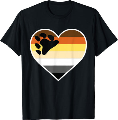 LGBTQ Bear Flag Heart - LGBTQIA+ Pride Month Bear T-Shirt