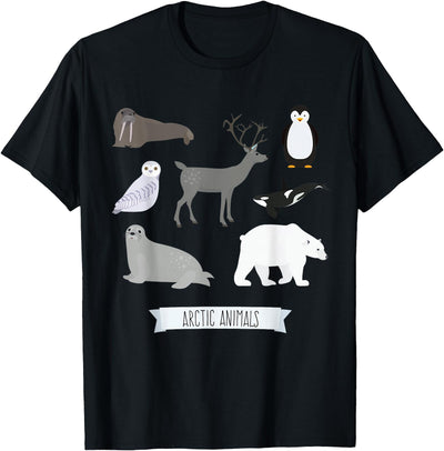 Novelty Arctic Animal Gifts Arctic Animals Gift Walrus Penguin Polar Bear Arctic Kids T-Shirt