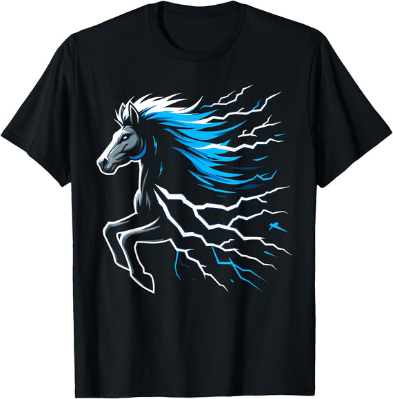 Animal Love Horse Artwork Friends Electric Horse Animal Horse T-Shirt - As Pictured