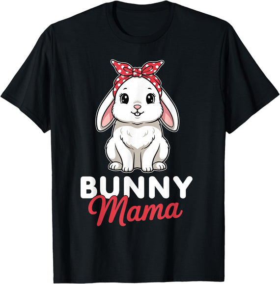 Bunny Mama Women Bunny Rabbit Bunny Lover T-Shirt in Black