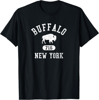 Cow Buffalo New York 716 Collegiate Distressed 2 T-Shirt