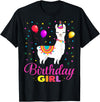 Birthday Llama Shirts Gift Cute Llama Shirt Party Animal Funny Gift for Birthday Girl T-Shirt - Black