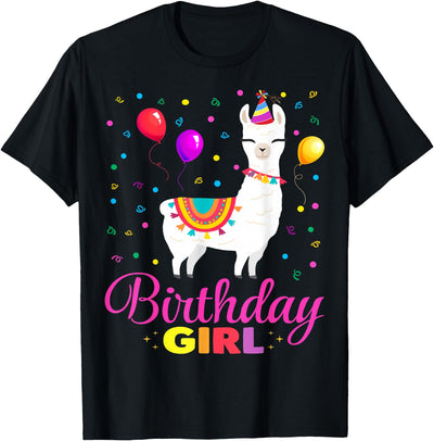 Birthday Llama Shirts Gift Cute Llama Shirt Party Animal Funny Gift for Birthday Girl T-Shirt