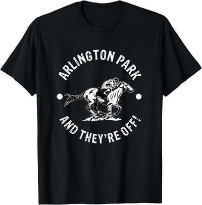Horse Racetrack Designs Arlington Park Racetrack Horse Racing Equestrian IL Derby T-Shirt