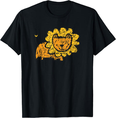 Cute Lion Funny Kids Animal Drawing T-Shirt