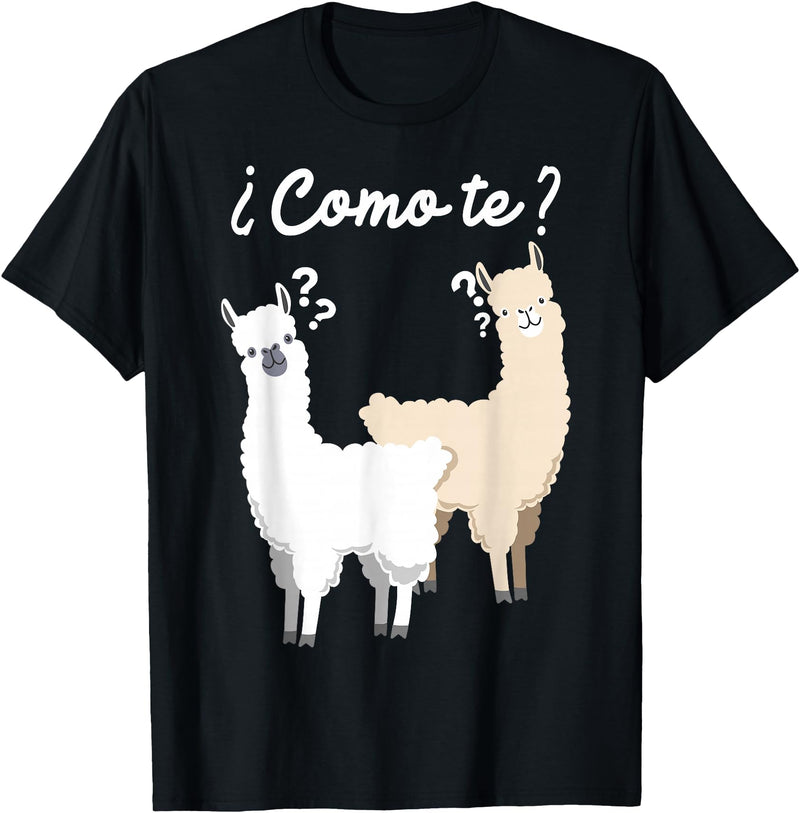 Spanish design | Llama gift | Funny Spanish design Funny Spanish gift, Como Te Llama, Llama design T-Shirt - Black