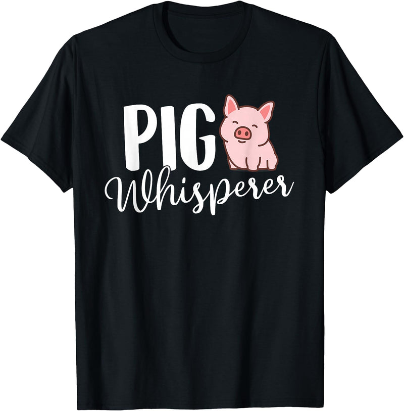 Funny Pig Lover Shirts Pig Whisperer - Pig Lover Pig Farming Piglet Farmer Farm T-Shirt Small - Black