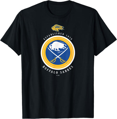 Cow Buffalo Sabres Est 1970 Black Officially T-Shirt