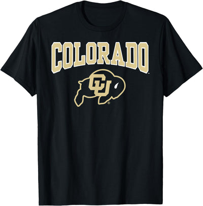 Cow Elite Authentics Colorado Buffaloes Arched Logo Black T-Shirt