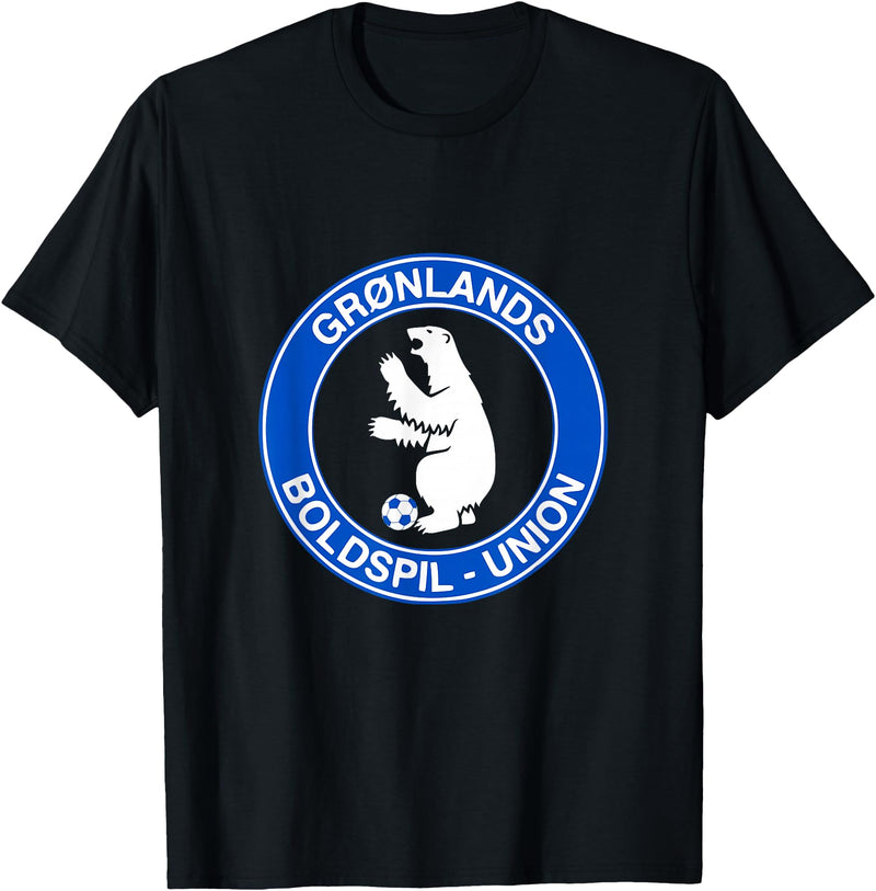 Bosco T. Jones Football Designs Greenland Polar Bear Football (Soccer) Shirt T-Shirt - Black