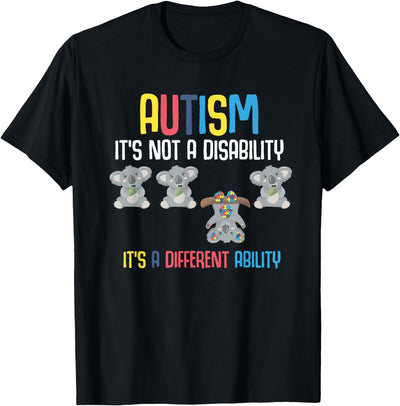 Cute Koala Bears Its A Different Ability Autism Awareness T-Shirt
