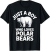 Polar Bear Gift Polar Bear Accessories & Stuff Cute Polar Bear Art for Boys Kids Men Arctic Polar Bear T-Shirt - Black