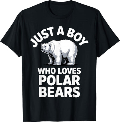 Cute Polar Bear Art for Boys Kids Men Arctic Polar Bear T-Shirt