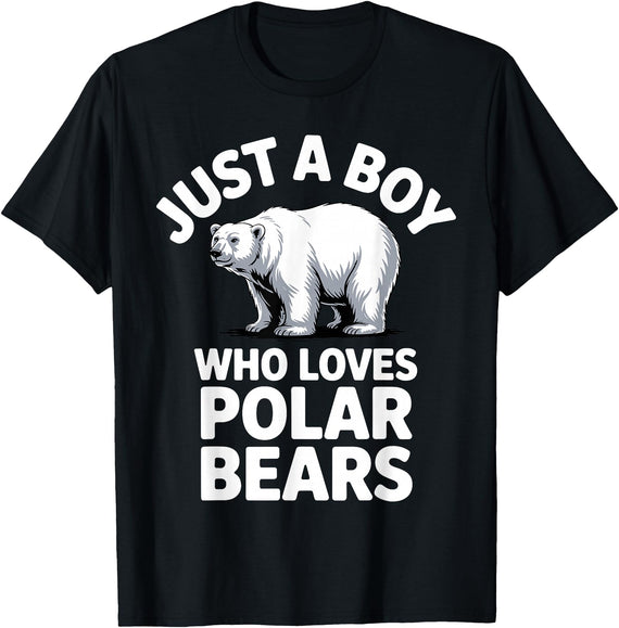 Polar Bear Gift Polar Bear Accessories & Stuff Cute Polar Bear Art for Boys Kids Men Arctic Polar Bear T-Shirt - Black
