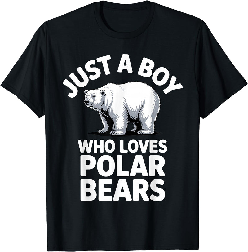 Polar Bear Gift Polar Bear Accessories & Stuff Cute Polar Bear Art for Boys Kids Men Arctic Polar Bear T-Shirt - Black