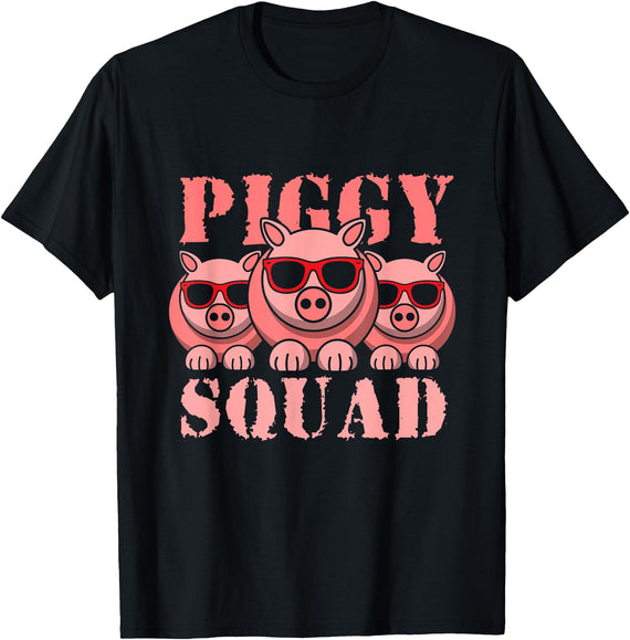 Pigs Lover Pink Animal Piggy Squad Funny Gift Idea for Men T-Shirt - Black