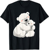 Cute Bear Moms Mothers Day Polar Bear Mom Hugging Baby T-Shirt - As Pictured