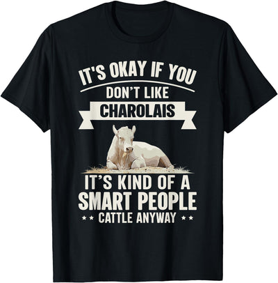 Rancher Smart People Cattle Farmer Cow Breed Charolais T-Shirt