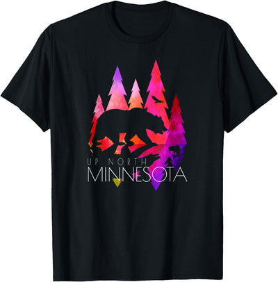 Minnesota - Stylish Up North Colorful Bear - Minnesota T-Shirt