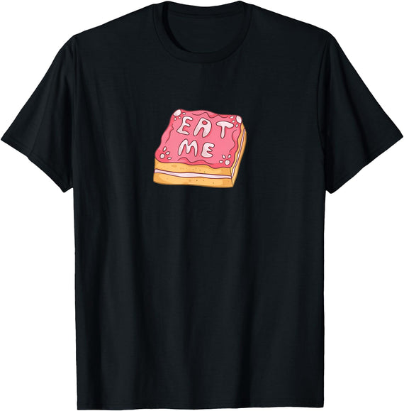 Alice in Wonderland - Eat Me - Magic Cake Rabbit T-Shirt in Black