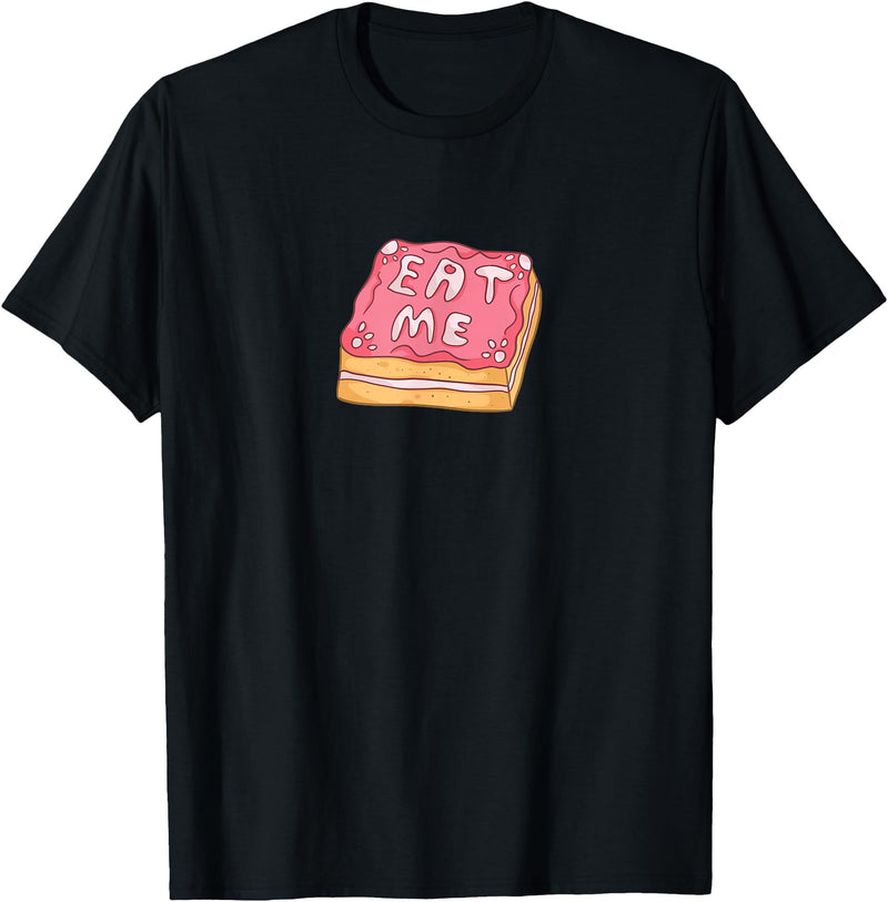 Alice in Wonderland - Eat Me - Magic Cake Rabbit T-Shirt in Black