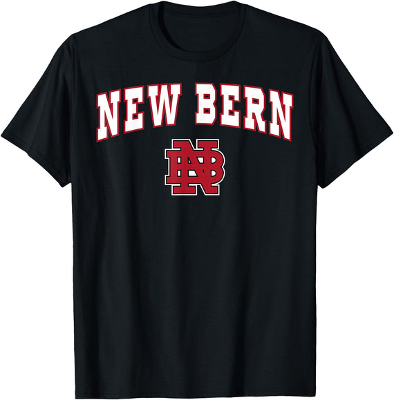 Official High School Fan Gear New Bern High School Bears T-Shirt C2 T-Shirt - Black