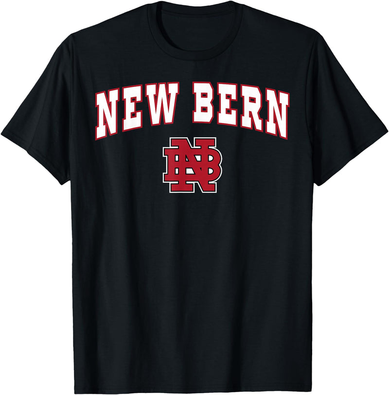Official High School Fan Gear New Bern High School Bears T-Shirt C2 T-Shirt - Black